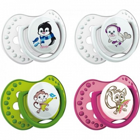 Пустышка силиконовая LOVI Hot&Cold симметричной формы, динамическая, 0-3 мес., 2 шт. (22/816)