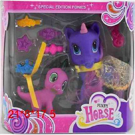 На картинке изображен Фигурки Ausini Пони с аксессуарами BYL046-1 Фигурки Ausini Пони с аксессуарами BYL046-1