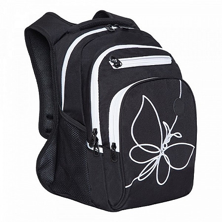 На картинке изображен Рюкзак школьный GRIZZLY RG-161-2 /4 black/white Рюкзак школьный GRIZZLY RG-161-2 /4 black/white