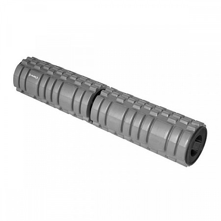 На картинке изображен Ролик массажный HMS Two Part Twisted Roller FS112 grey Ролик массажный HMS Two Part Twisted Roller FS112 grey