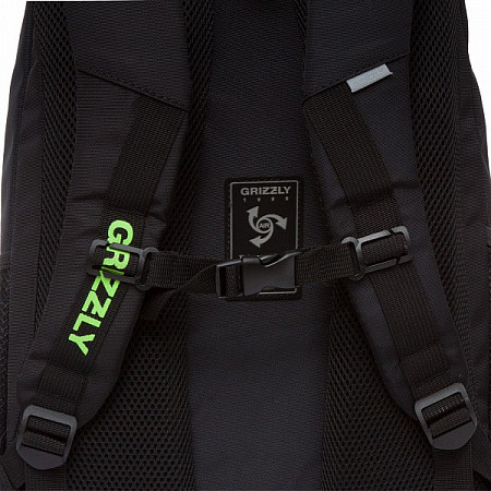 Рюкзак школьный GRIZZLY RU-137-2 /3 black/light green