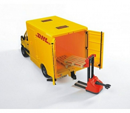 Игрушка Bruder Mercedes-Benz Sprinter фургон DHL c погрузчиком 02534