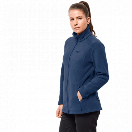 На картинке изображен Джемпер женский Jack Wolfskin Midnight Moon Women porcelain blue Джемпер женский Jack Wolfskin Midnight Moon Women porcelain blue