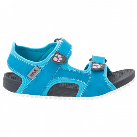 На картинке изображен Сандалии детские Jack Wolfskin Outfresh Deluxe Sandal K blue / grey Сандалии детские Jack Wolfskin Outfresh Deluxe Sandal K blue / grey