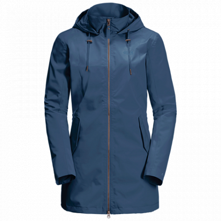 На картинке изображен Пальто женское Jack Wolfskin Dakar Parka W ocean wave Пальто женское Jack Wolfskin Dakar Parka W ocean wave