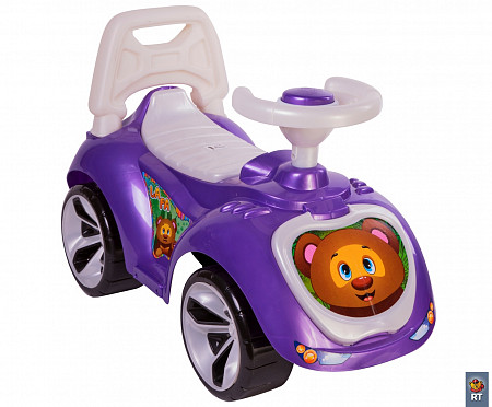 На картинке изображен Машинка-каталка RT Мишка (LAPA) ОР809 purple Машинка-каталка RT Мишка (LAPA) ОР809 purple