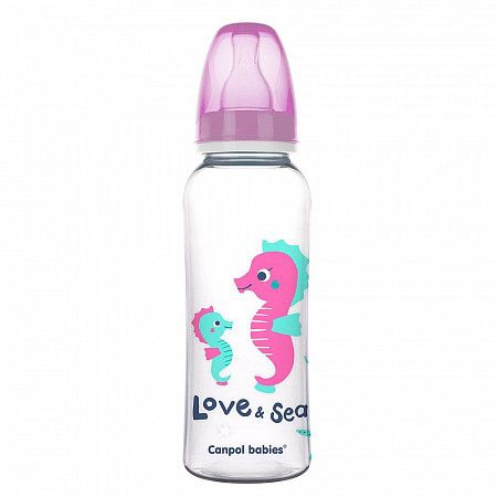 Бутылочка для кормления Canpol babies LOVE&SEA с узким горлышком 250 мл., 12+ мес. (59/400) pink