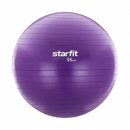 Мяч гимнастический, для фитнеса (фитбол) Starfit GB-106 55 см purple антивзрыв с ручным насосом