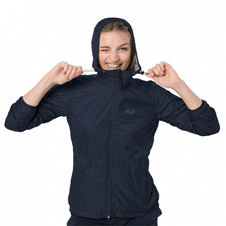 Ветрозащитная летняя куртка женская Jack Wolfskin Jwp Breather W night blue