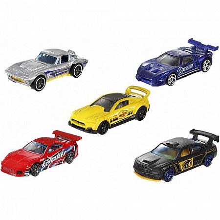 Набор машинок Hot Wheels 5 машинок (DJG23) silver/yellow/red/black/blue