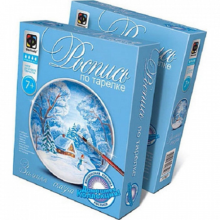 На картинке изображен Творческий набор Fantazer 67763 Новый год Роспись по тарелке «Зимняя сказка» 717027 Творческий набор Fantazer 67763 Новый год Роспись по тарелке «Зимняя сказка» 717027