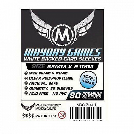 Протекторы для карт Mayday Games Стандарт 66х91 мм 80 шт White MDG-7141I