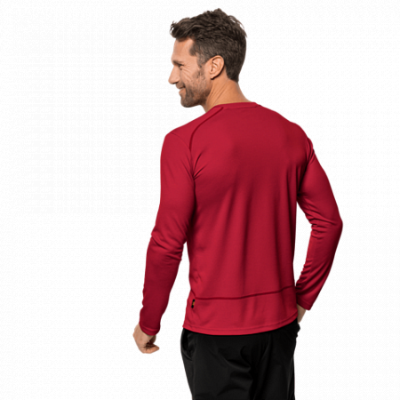 Пуловер мужский Jack Wolfskin Sky Range Longsleeve M red lacquer