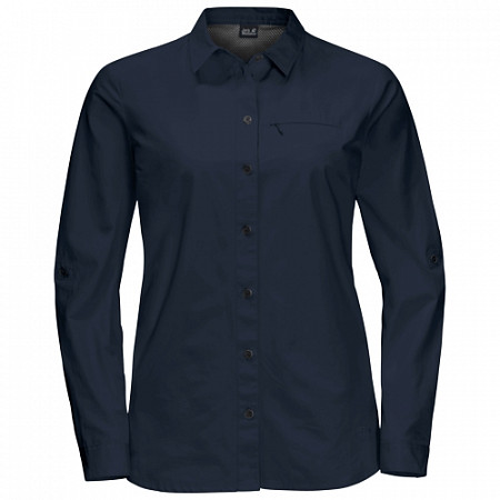 Рубашка женская Jack Wolfskin Lakeside Roll-Up Shirt W midnight blue