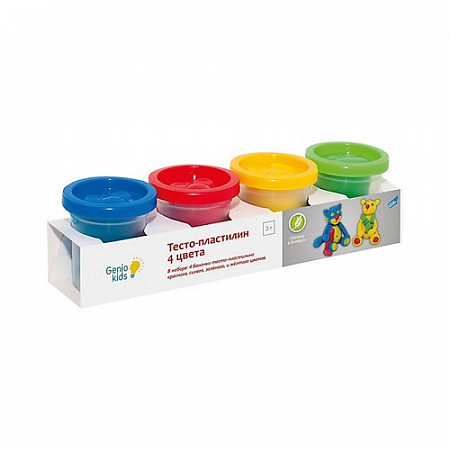 Набор для творчества Genio Kids Тесто-пластилин 4 цвета TA1010V