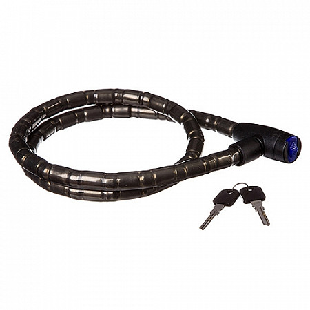 На картинке изображен Замок трос спиральный STG TY259 на ключе 18х120 см Х87817 grey Замок трос спиральный STG TY259 на ключе 18х120 см Х87817 grey