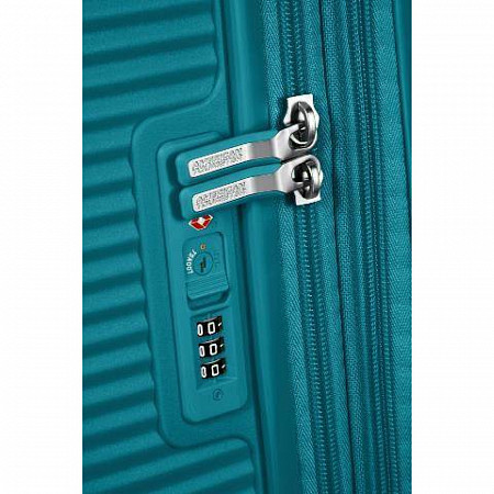 Чемодан малый American Tourister Soundbox 32G*14 001 dark turquoise