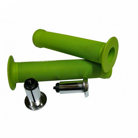 Грипсы Velo VLG-411 с заглушками VLP-15-7 green ZTB90556