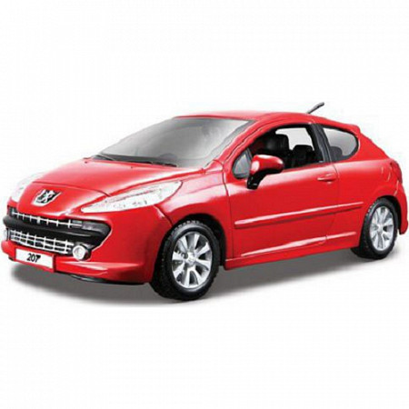 Модель автомобиля Bburago 1:24 Peugeot 207 (18-22102) red