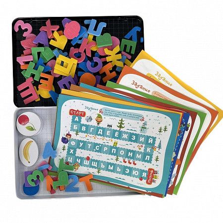 На картинке изображен Развивающая игра Magneticus Буквы и цифры (POL-007) green Развивающая игра Magneticus Буквы и цифры (POL-007) green