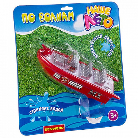 На картинке изображен Катер пожарных Bondibon водомётный с брандспойтом "Наше Лето" M6502 red Катер пожарных Bondibon водомётный с брандспойтом "Наше Лето" M6502 red