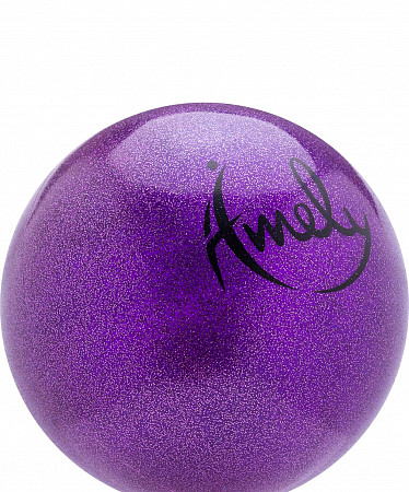 Мяч для художественной с насыщенными блестками Amely AGB-303 19 см violet