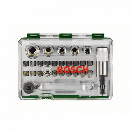 Набор бит/торцовочных ключей с ключом-трещоткой Bosch 27 предметов 2607017160