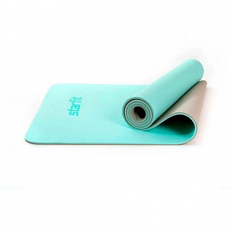 Гимнастический коврик для йоги, фитнеса Starfit FM-201 TPE mint/grey (173x61x0,6)