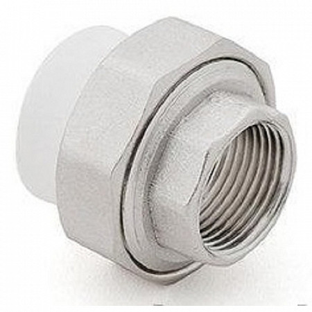 На картинке изображен Муфта американка РосТурПласт ПП внутреняя резьба 63х2" Муфта американка РосТурПласт ПП внутреняя резьба 63х2"