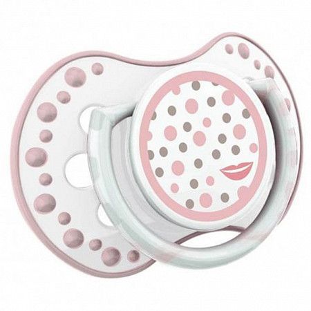 Пустышка силиконовая 3-6 мес. симметричной формы, динамическая LOVI Retro baby (22/804girl) 2 шт.