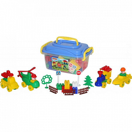 Конструктор Полесье Строитель 128шт 56153