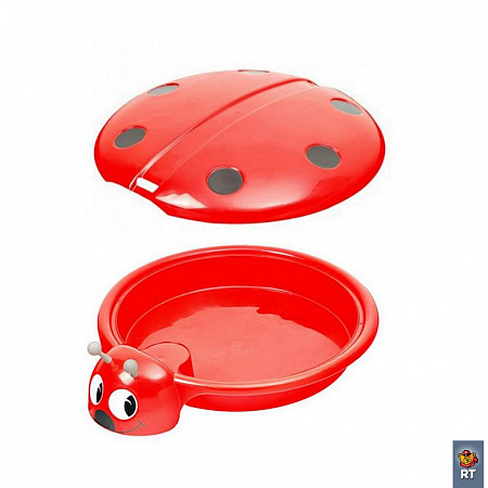 Песочница-бассейн RT Божья коровка с крышкой red