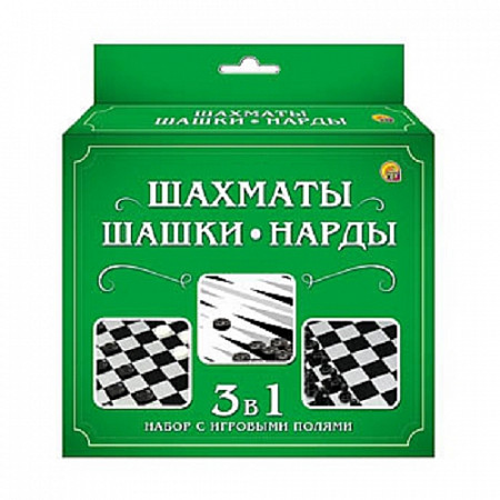 Шахматы, шашки, нарды Рыжий Кот в коробке 3 в 1 ИН-1619