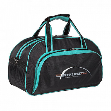 На картинке изображен Спортивная сумка Polar 9010 black/turquoise Спортивная сумка Polar 9010 black/turquoise