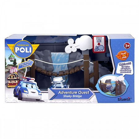 Игрушка Robocar Poli Набор Обрушающийся мост с металлической машинкой Масти 83317