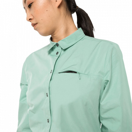 Рубашка женская Jack Wolfskin Lakeside Roll-Up Shirt W light jade