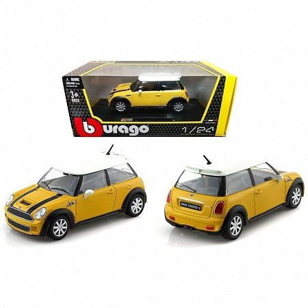Машинка Bburago 1:24 Mini Cooper S (18-22124) yellow