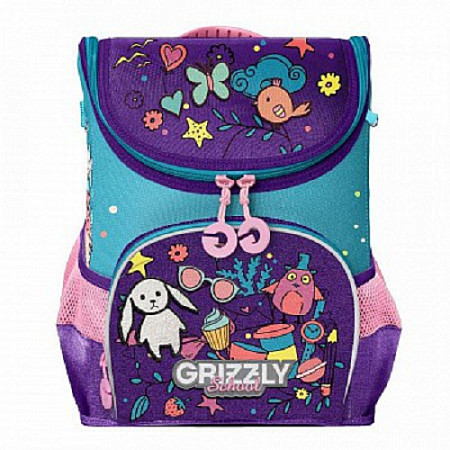 Рюкзак школьный GRIZZLY RAn-082-6 /1 purple/light blue