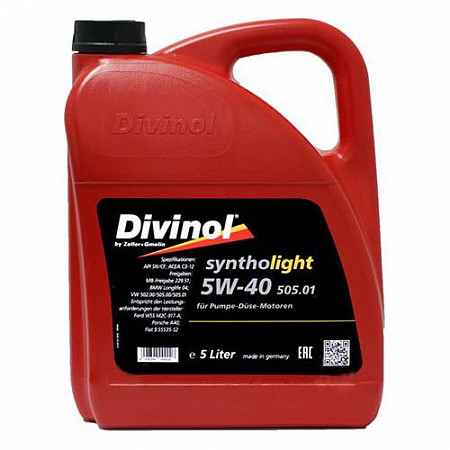 Масло моторное четырехтактное синтетическое Divinol Syntolight SAE 5W-40 5 л 49540-K007