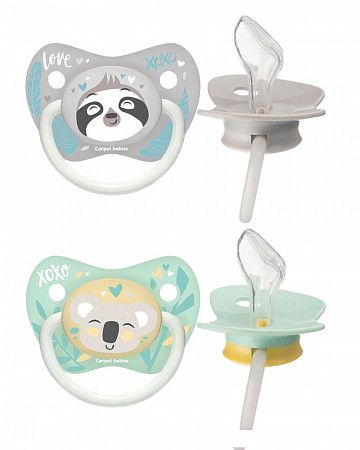 Пустышка силиконовая ортодонтическая Canpol babies Exotic Animals 6-18 мес., 2 шт. (23/921_grey)