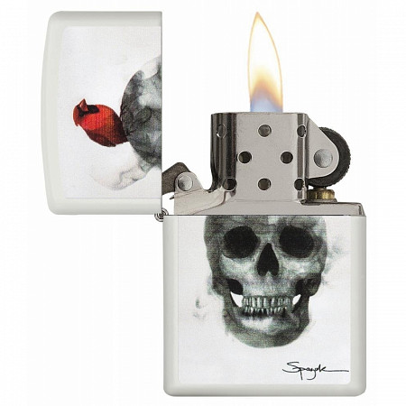 Зажигалка Zippo Steven Spazuk Skull Cardinal 29644