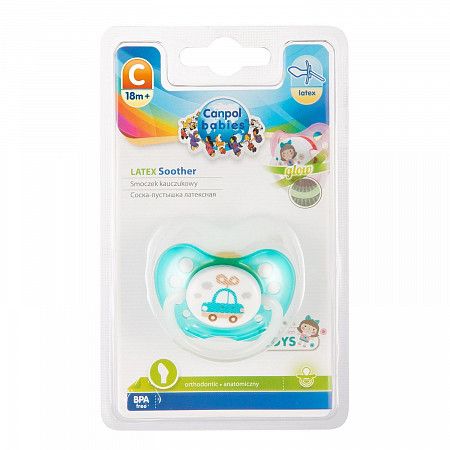 Пустышка Canpol babies Toys Латексная Ортодонтическая 18+ мес. (23/261) blue