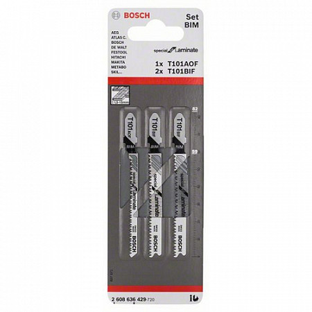 Набор пилок для лобз. Bosch Т 101 BIF T 101 AOF 3 предмета 2 608 636 429