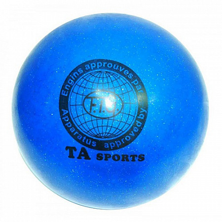 Мяч для художественной гимнастики с глитером 15 см blue