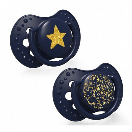 На картинке изображен Пустышка силиконовая LOVI Stardust симметричной формы, динамическая, 6-18 мес., 2 шт. (22/894_blue) Пустышка силиконовая LOVI Stardust симметричной формы, динамическая, 6-18 мес., 2 шт. (22/894_blue)