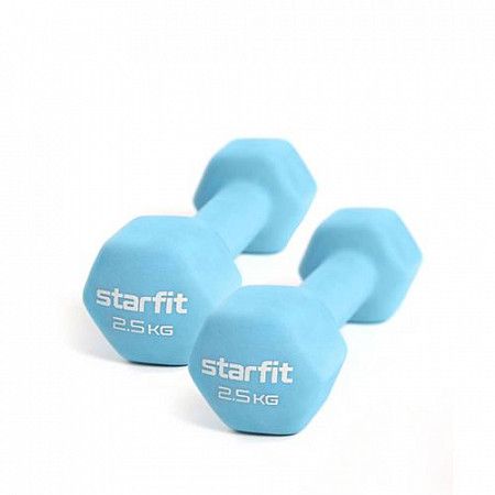 Гантель неопреновая Starfit Core DB-201 2,5 кг 2 шт blue pastel