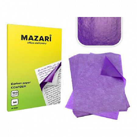 Бумага копировальная Mazari А4 100л М-5691 purple