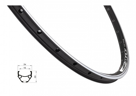 На картинке изображен Обод Force Prime 559x19 26" 702331 black Обод Force Prime 559x19 26" 702331 black