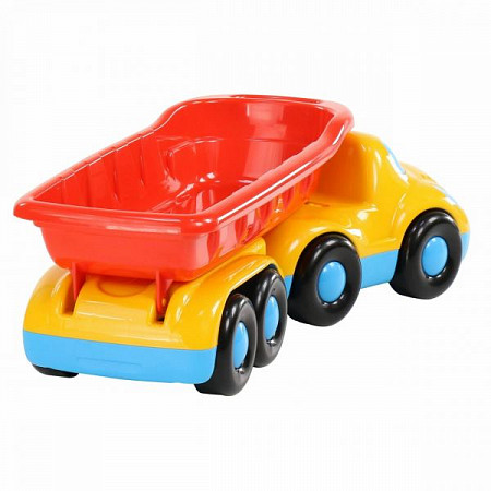 На картинке изображен Автомобиль-самосвал с полуприцепом Полесье Дружок 48486 Автомобиль-самосвал с полуприцепом Полесье Дружок 48486