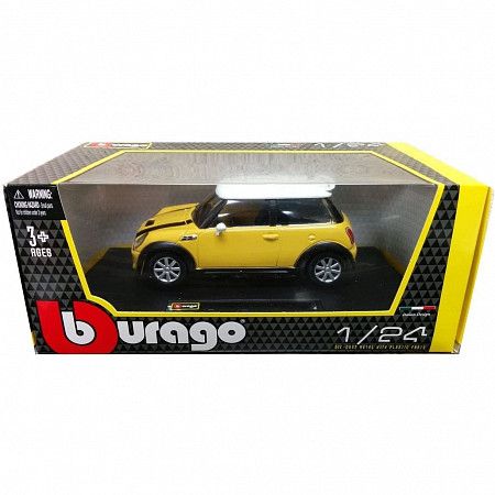 Машинка Bburago 1:24 Mini Cooper S (18-22124) yellow
